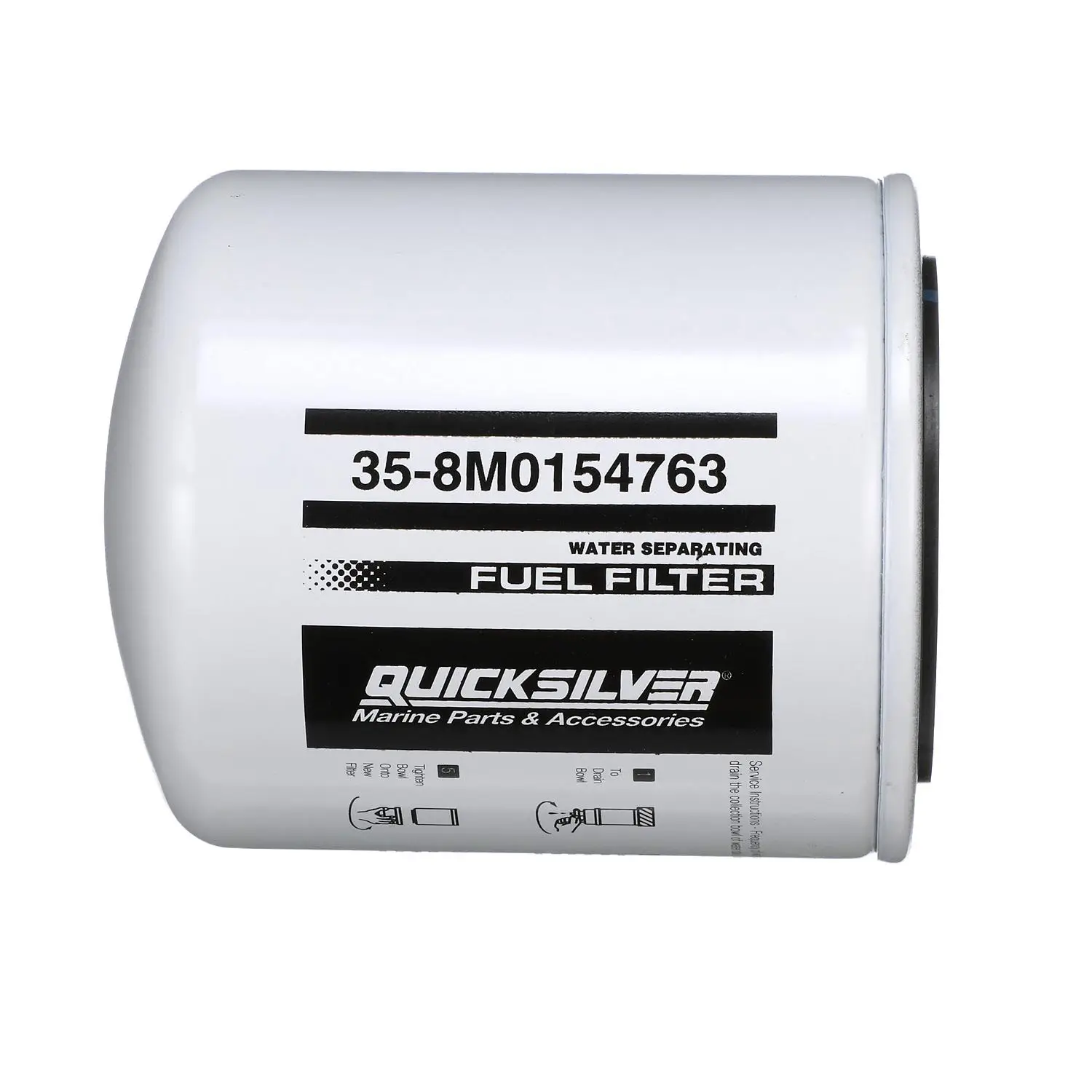 Quicksilver 8M0154763 Water Separating Fuel Filter for Select Johnson/Evinrude Mid-Late 1990s 250/300hp Outboards - Image 2