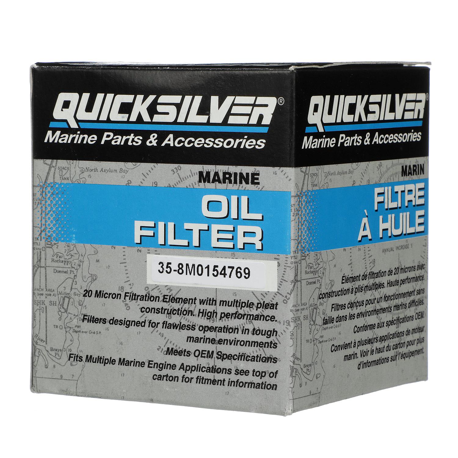 Quicksilver 8M0154769 Oil Filter for Various Marine Engines