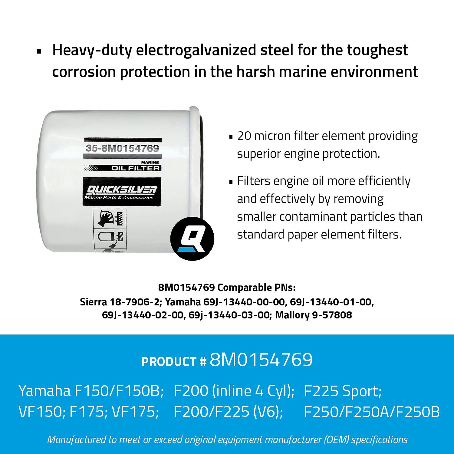 Quicksilver 8M0154769 Oil Filter for Various Marine Engines - Image 5