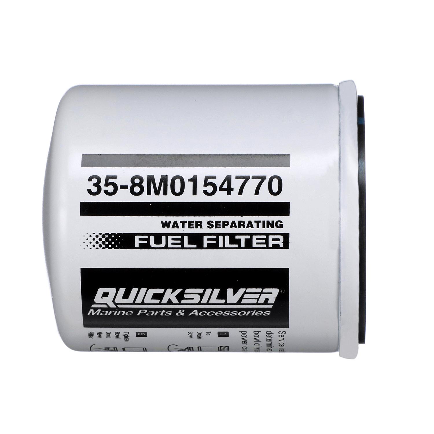 Quicksilver 8M0154770 Water Separating Fuel Filter for Select Volvo Penta, Cobra EFI, Johnson/Evinrude 100-300hp Outboards