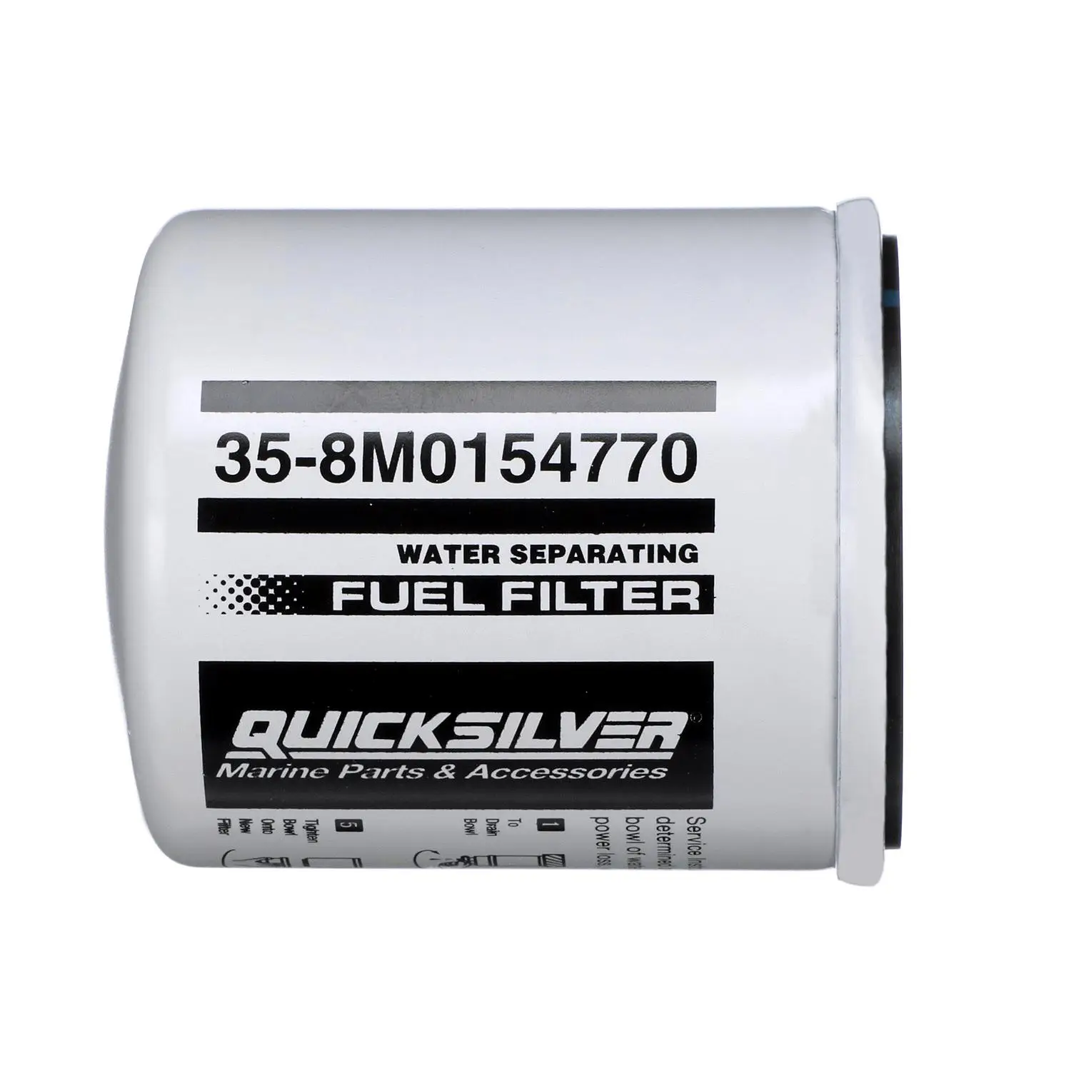Quicksilver 8M0154770 Water Separating Fuel Filter for Select Volvo Penta, Cobra EFI, Johnson/Evinrude 100-300hp Outboards