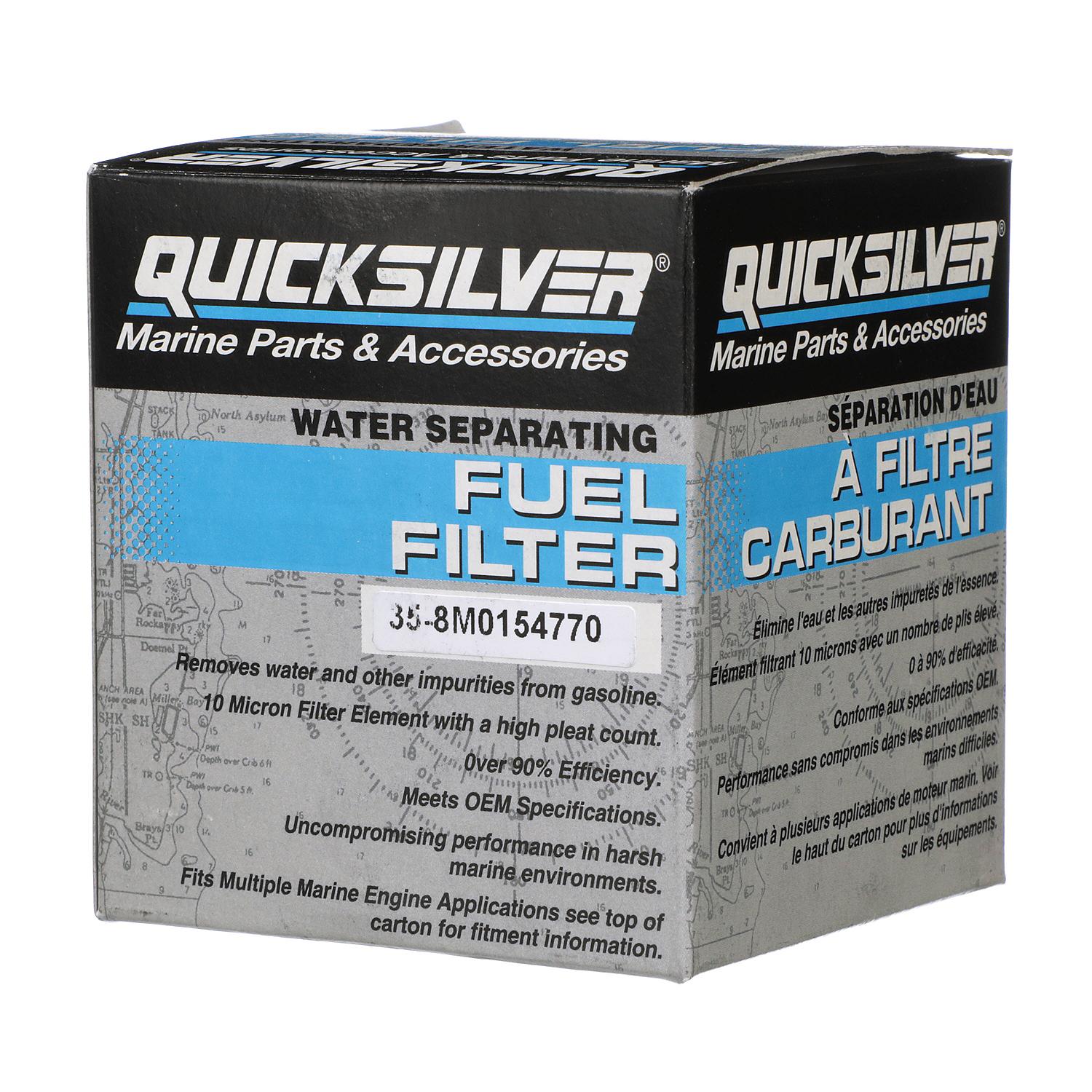 Quicksilver 8M0154770 Water Separating Fuel Filter for Select Volvo Penta, Cobra EFI, Johnson/Evinrude 100-300hp Outboards - Image 2