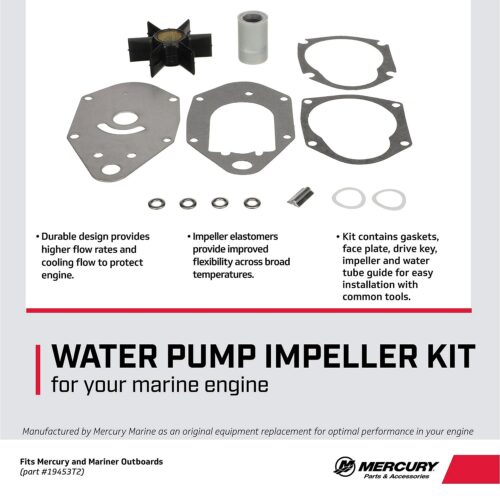 Mercury Water Pump Impeller Repair Kit 19453T2 for Mercury 50-60hp TwoStroke Outboards with Standard Gearcase