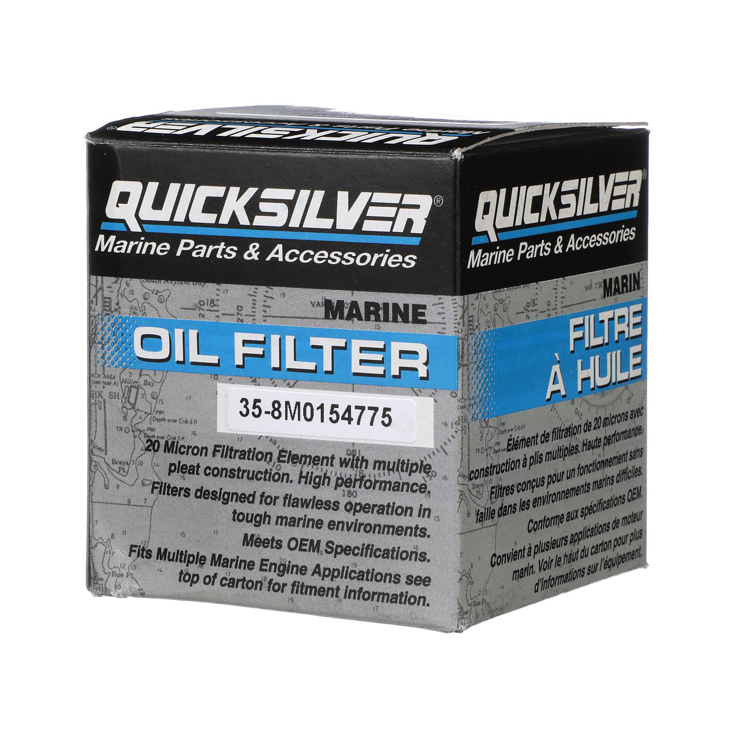 Quicksilver 8M0154775 Oil Filter for Various Marine Engines Quicksilver 8M0154775 Oil Filter for Various Marine Engines