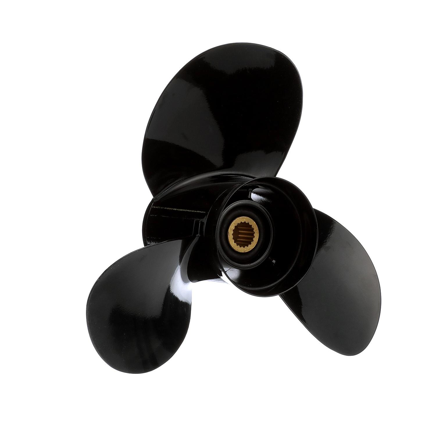 Quicksilver Black Diamond Bravo Two Propeller Black Finish, 19.5″ Diameter x 13″ Pitch, Left Hand Rotation
