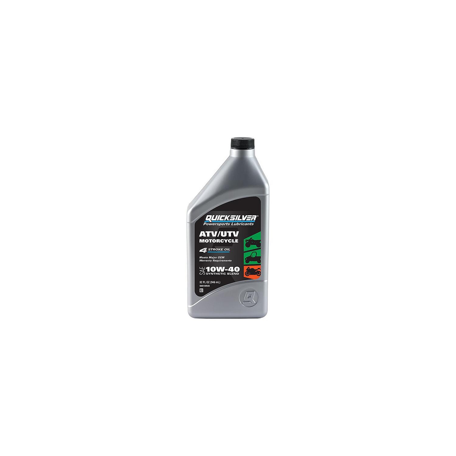 Quicksilver 8M0166408 10W-40 Synthetic Blend ATV/UTV/Motorcycle Oil, 1 Quart, Qty 6 - Image 2