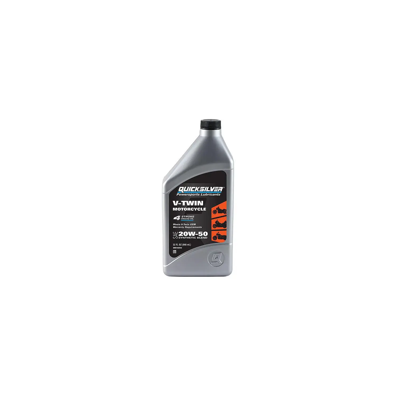 Quicksilver 8M0166407 20W-50 Synthetic Blend Motorcycle Oil, 1 Quart, Qty 6 - Image 2