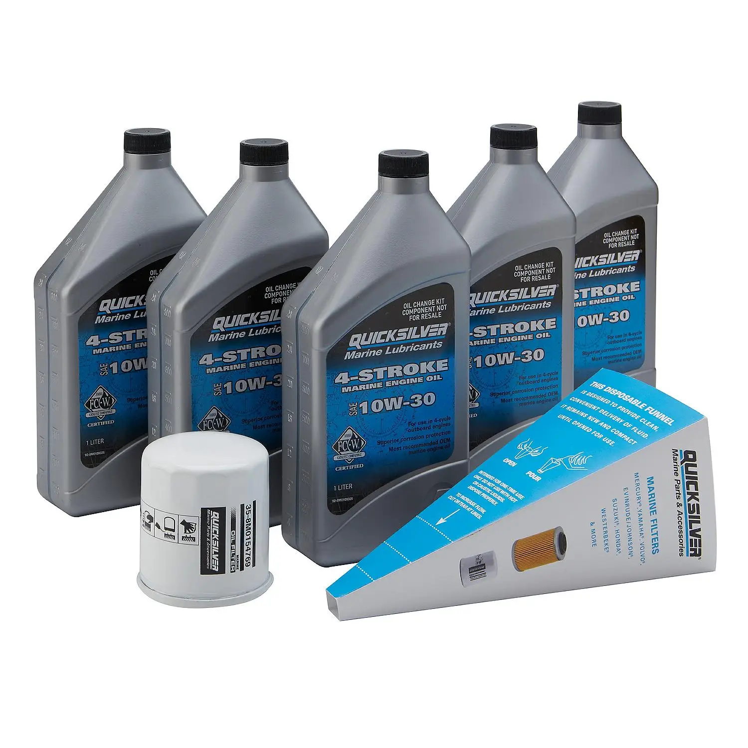 Quicksilver 10W-30 Oil Change Kit for 4-Stroke Yamaha F150 Outboards - Image 2