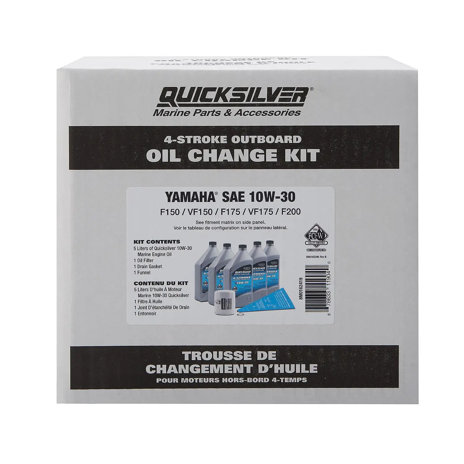 Quicksilver 10W-30 Oil Change Kit for 4-Stroke Yamaha F150 Outboards - Image 3