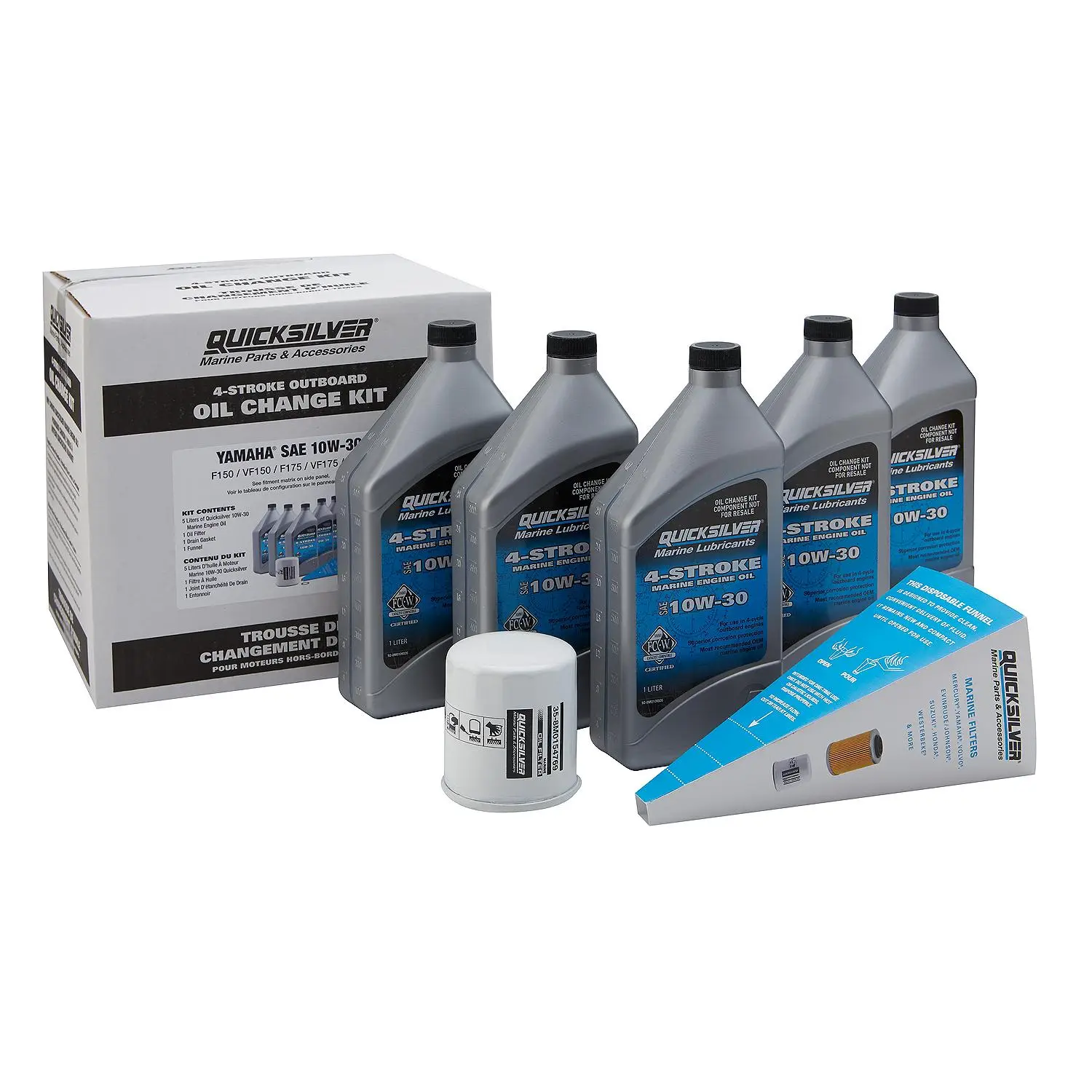 Quicksilver 10W-30 Oil Change Kit for 4-Stroke Yamaha F150 Outboards - Image 4
