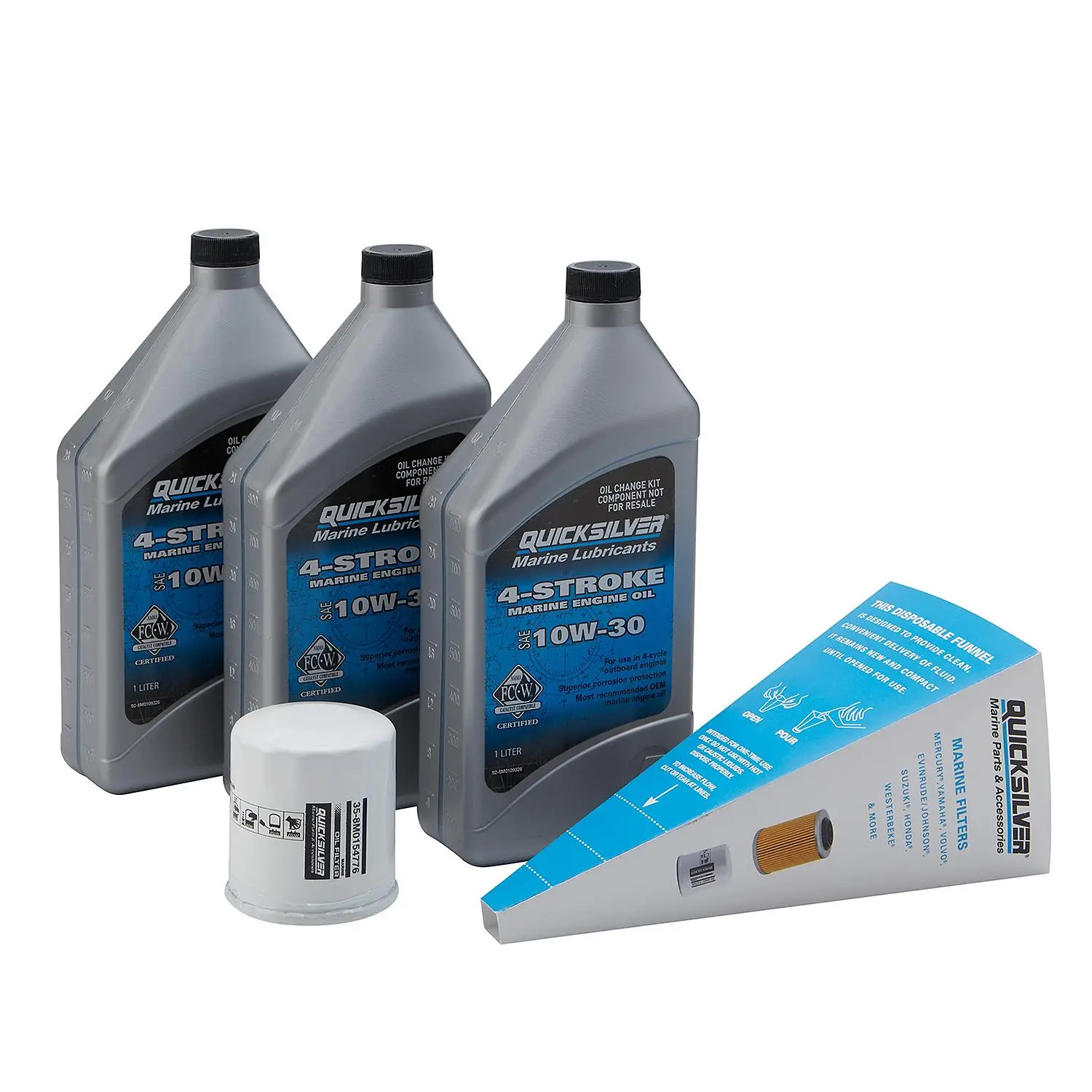 Quicksilver 10W-30 Oil Change Kit for 4-Stroke Yamaha F30 through F70 Outboards - Image 3