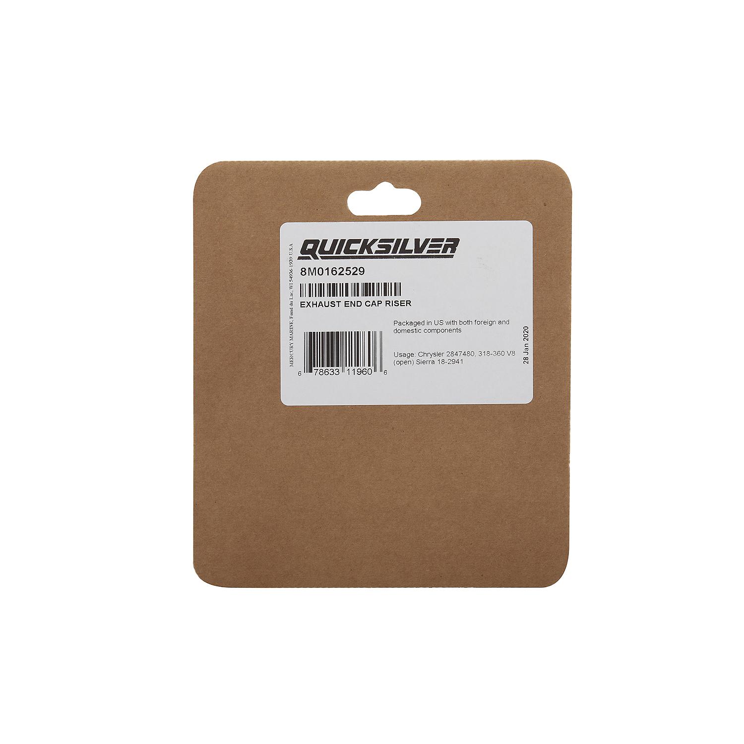Quicksilver 8M0162529 Exhaust End Cap Riser Gasket, Chrysler Inboard