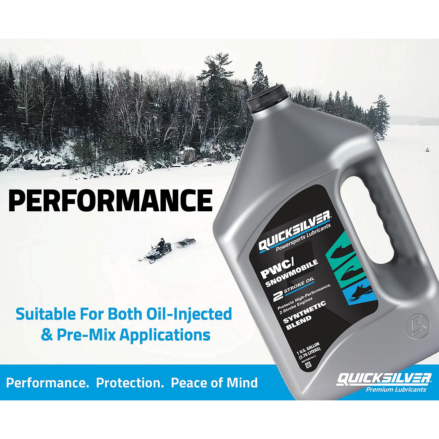 Quicksilver 8M0175743 2-Stroke PWC/Snowmobile Engine Oil, Premium Synthetic Blend, 1 Gallon - Image 4