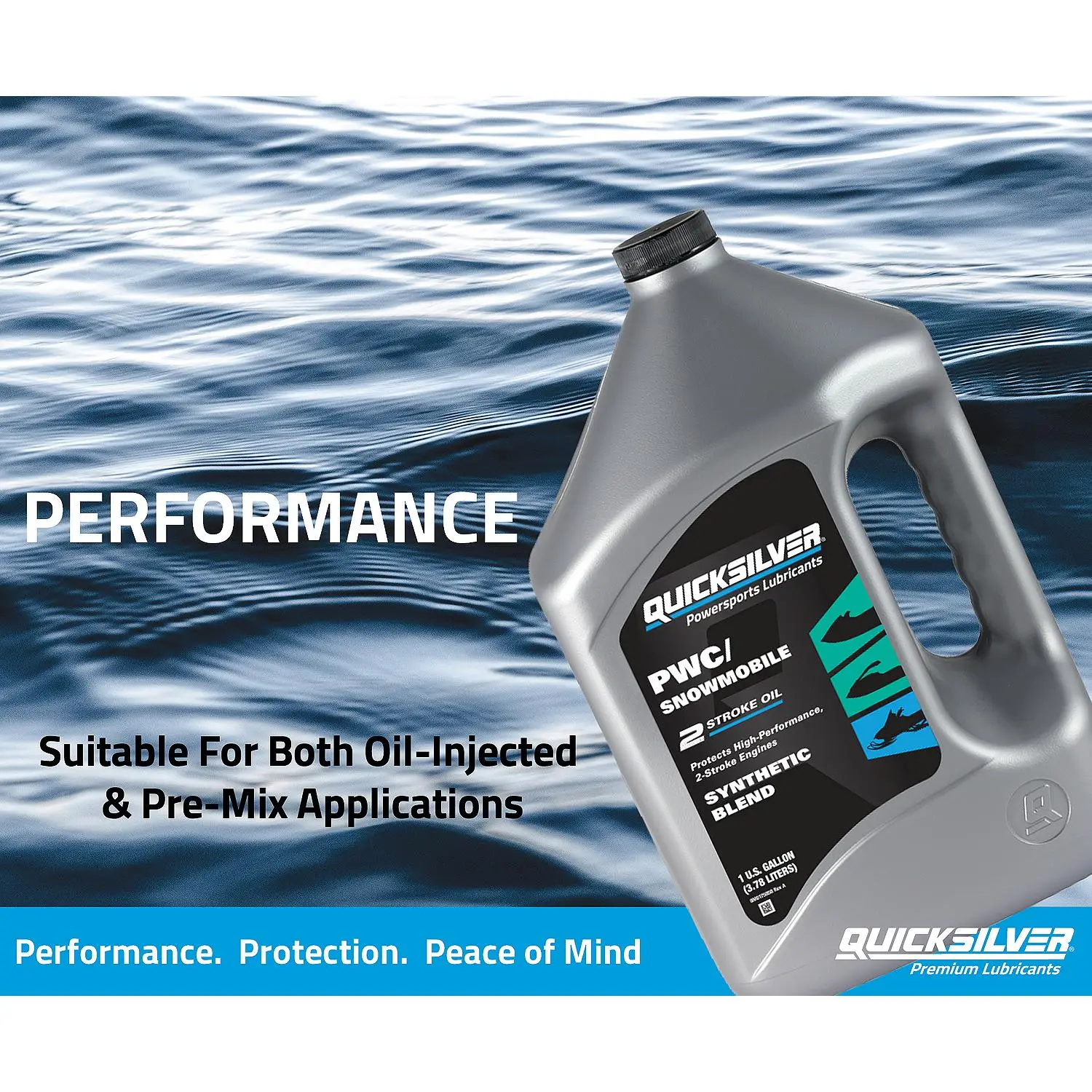 Quicksilver 8M0175743 2-Stroke PWC/Snowmobile Engine Oil, Premium Synthetic Blend, 1 Gallon - Image 5