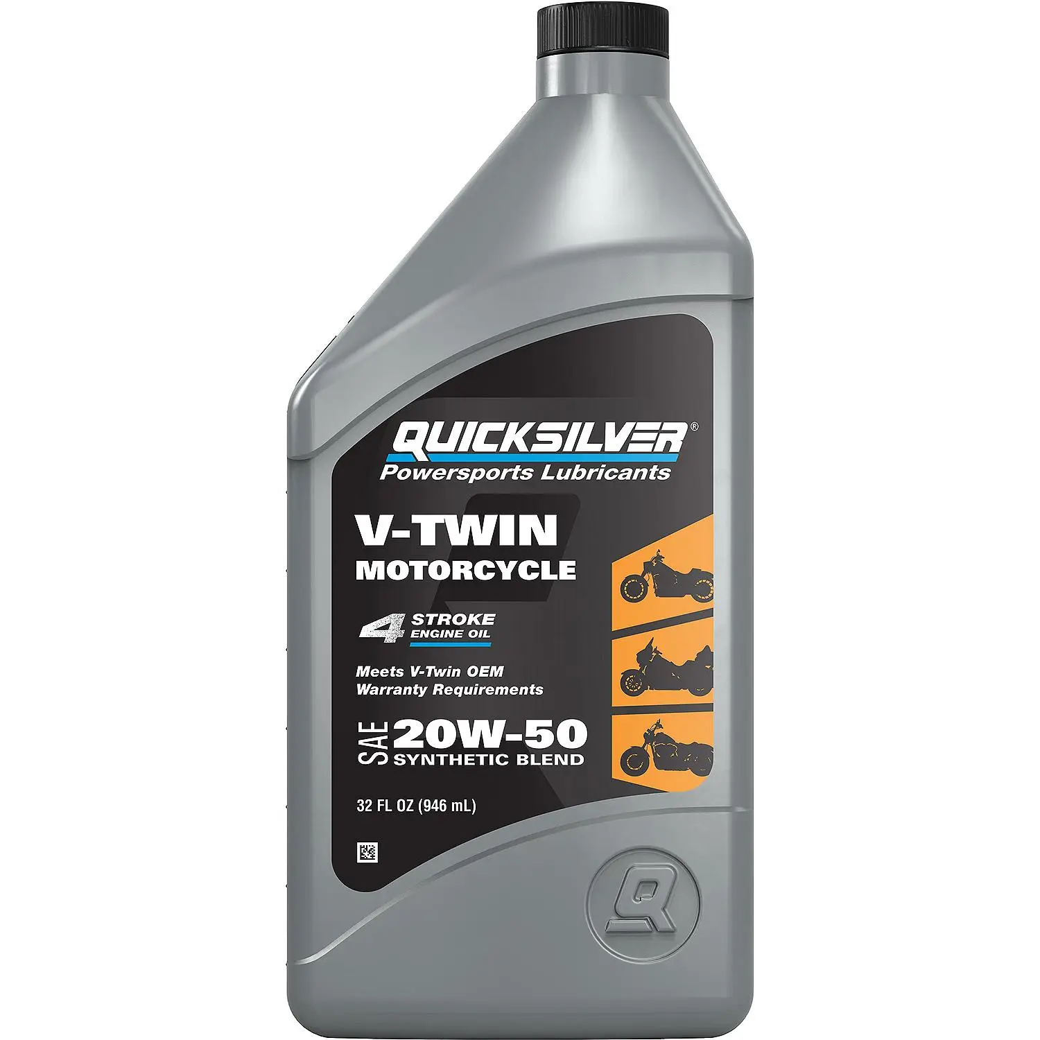 Quicksilver 20W-50 Synthetic Motorcycle Oil, 1 Qt. - Image 2