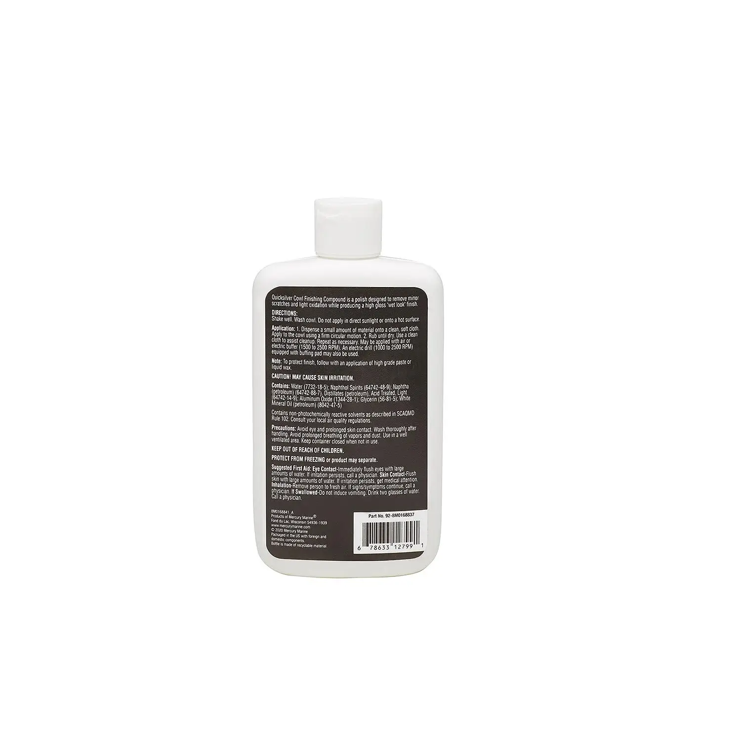 Quicksilver 8M0168837 High-Gloss Cowl Finishing Compound, Fine Grit, 8.4 oz. Bottle
