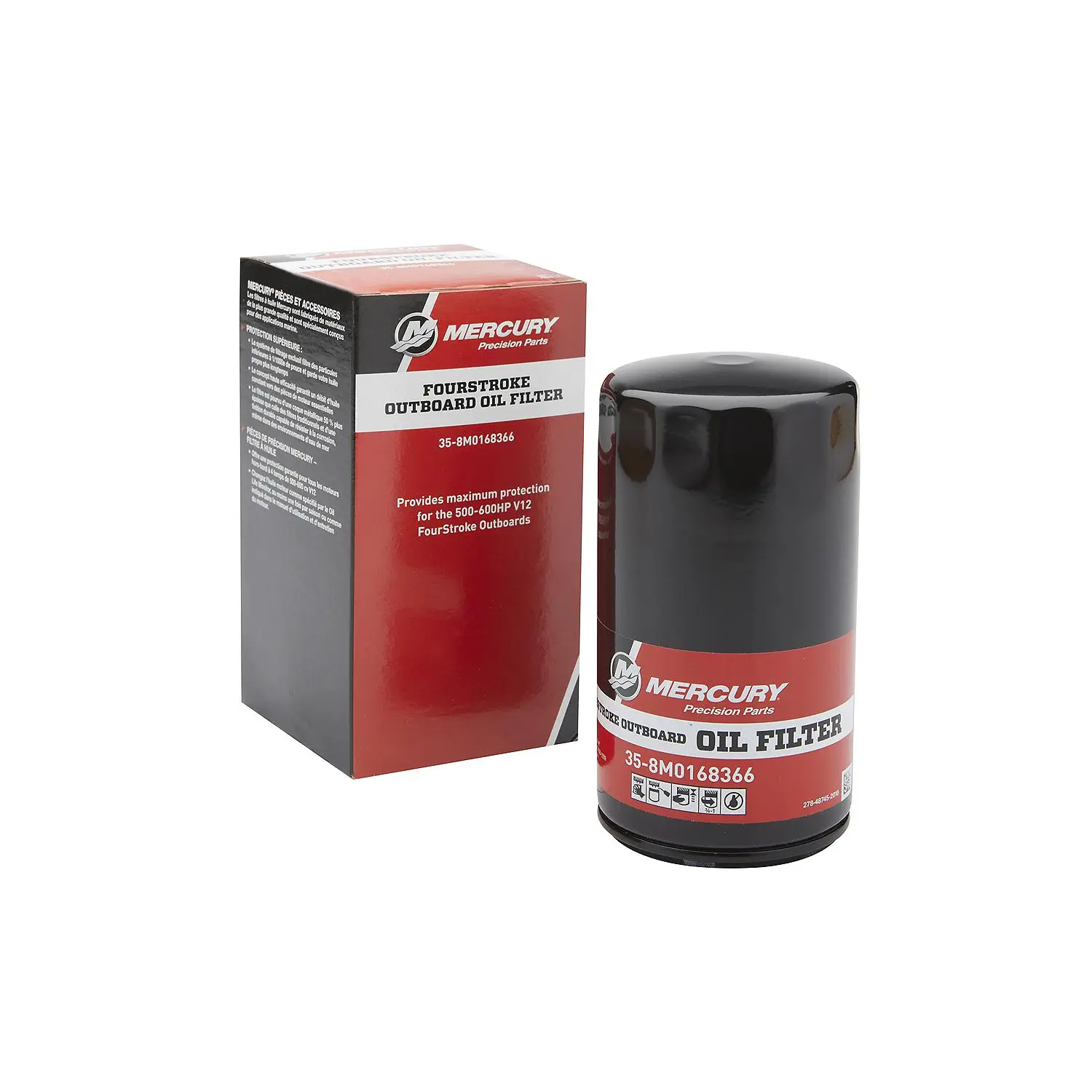 Mercury Oil Filter 8M0168366 for Mercury 7.6L V12 600hp Verado and 500hp SeaPro Outboards - Image 2