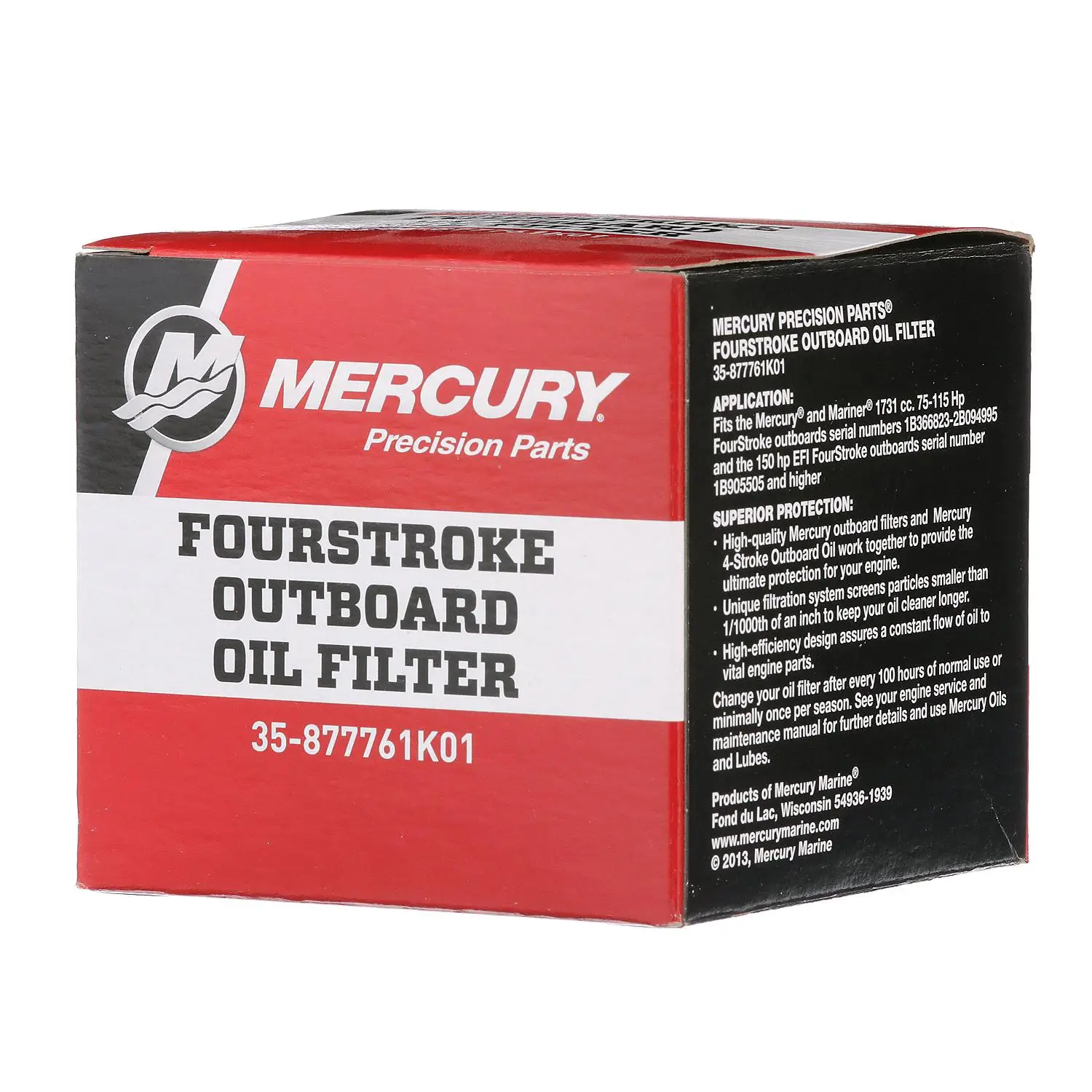 Mercury 4-Stroke Engine Oil Filter 877761K01 for Mercury 75-115hp FourStroke and 150hp EFI FourStroke Outboards - Image 3
