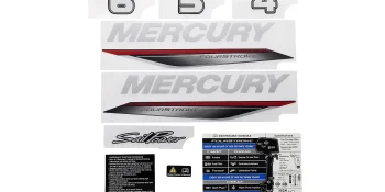 Mercury Decal Set 8M0170755 for Mercury 4-6hp Carbureted Outboards
