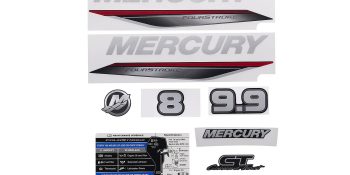Mercury Decal Set 8M0170756 for Mercury 209cc 8-9.9hp Carbureted Outboards