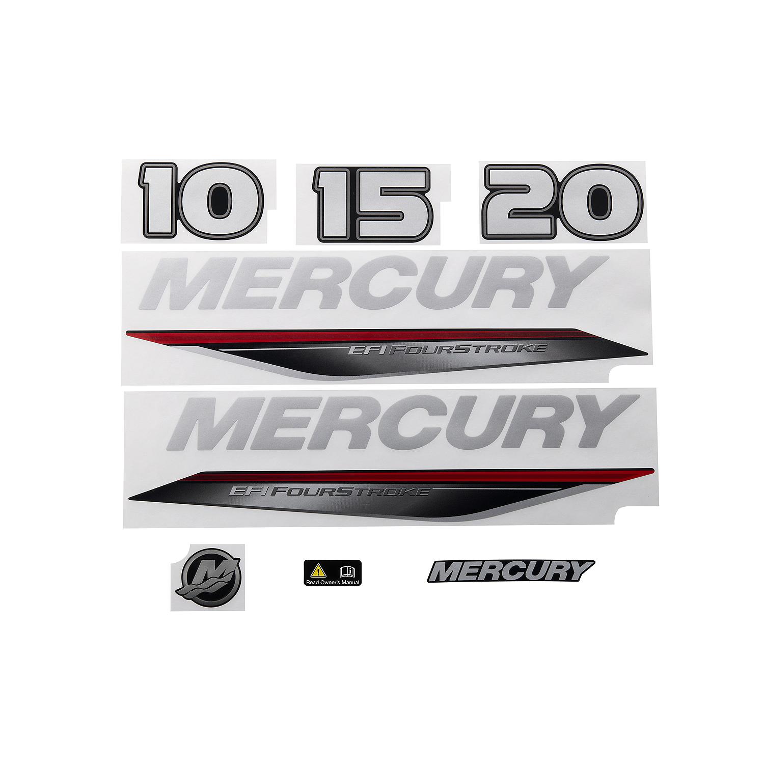 Mercury Decal Set 8M0170757 for Mercury 2-Cylinder 9.9-20hp EFI Outboards