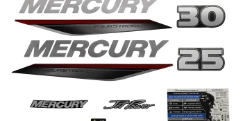 Mercury Decal Set 8M0170759 for Mercury 3-Cyl 25-30hp EFI Outboards
