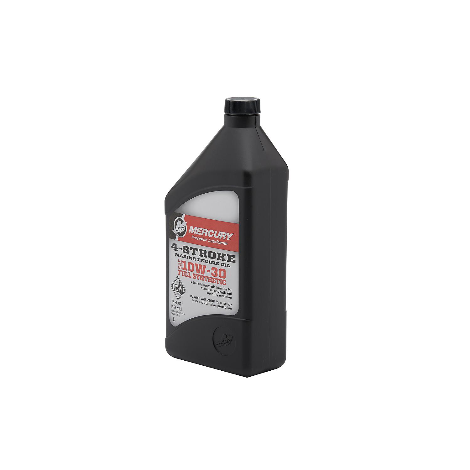 Mercury 8M0173223 SAE 10W-30 Full Synthetic 4-Stroke Marine Engine Oil - 1 Quart Bottle - Image 2