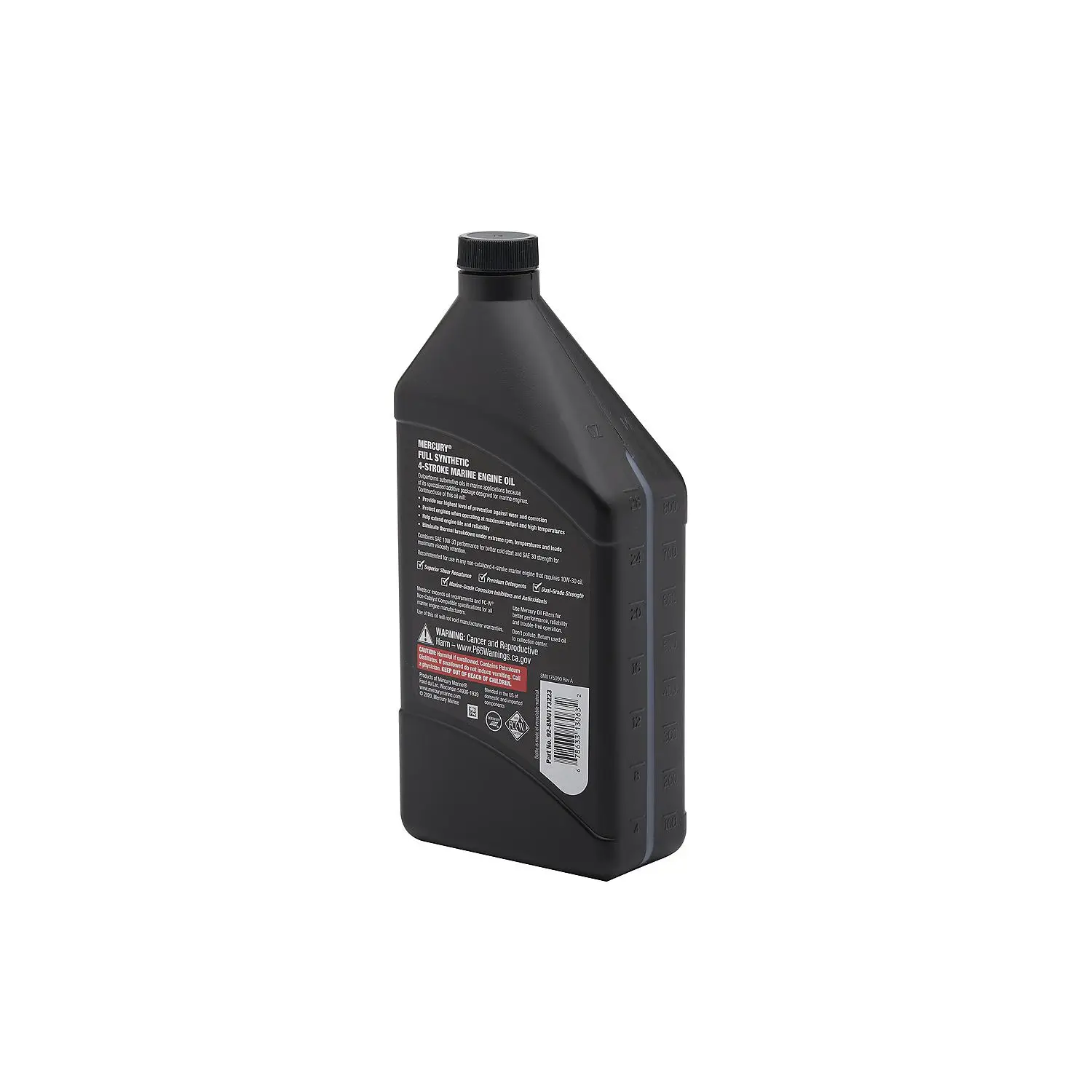 Mercury 8M0173223 SAE 10W-30 Full Synthetic 4-Stroke Marine Engine Oil - 1 Quart Bottle - Image 4