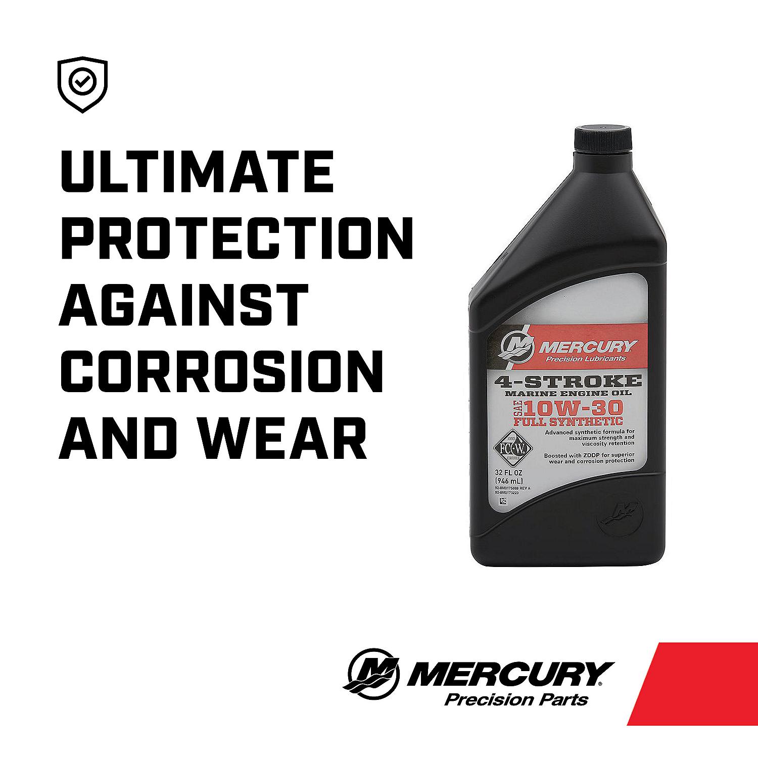 Mercury 8M0173223 SAE 10W-30 Full Synthetic 4-Stroke Marine Engine Oil - 1 Quart Bottle - Image 6