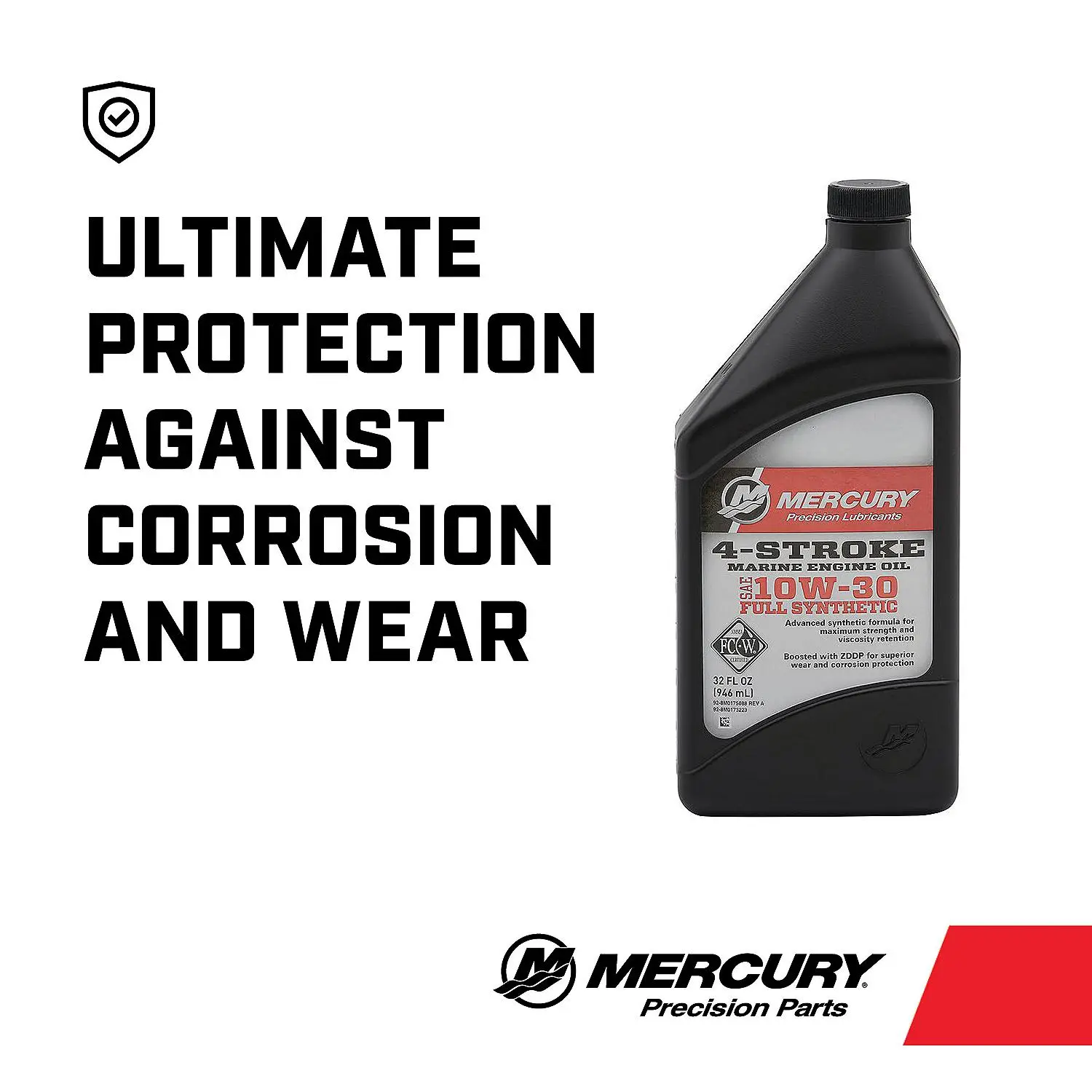 Mercury 8M0173223 SAE 10W-30 Full Synthetic 4-Stroke Marine Engine Oil - 1 Quart Bottle - Image 6