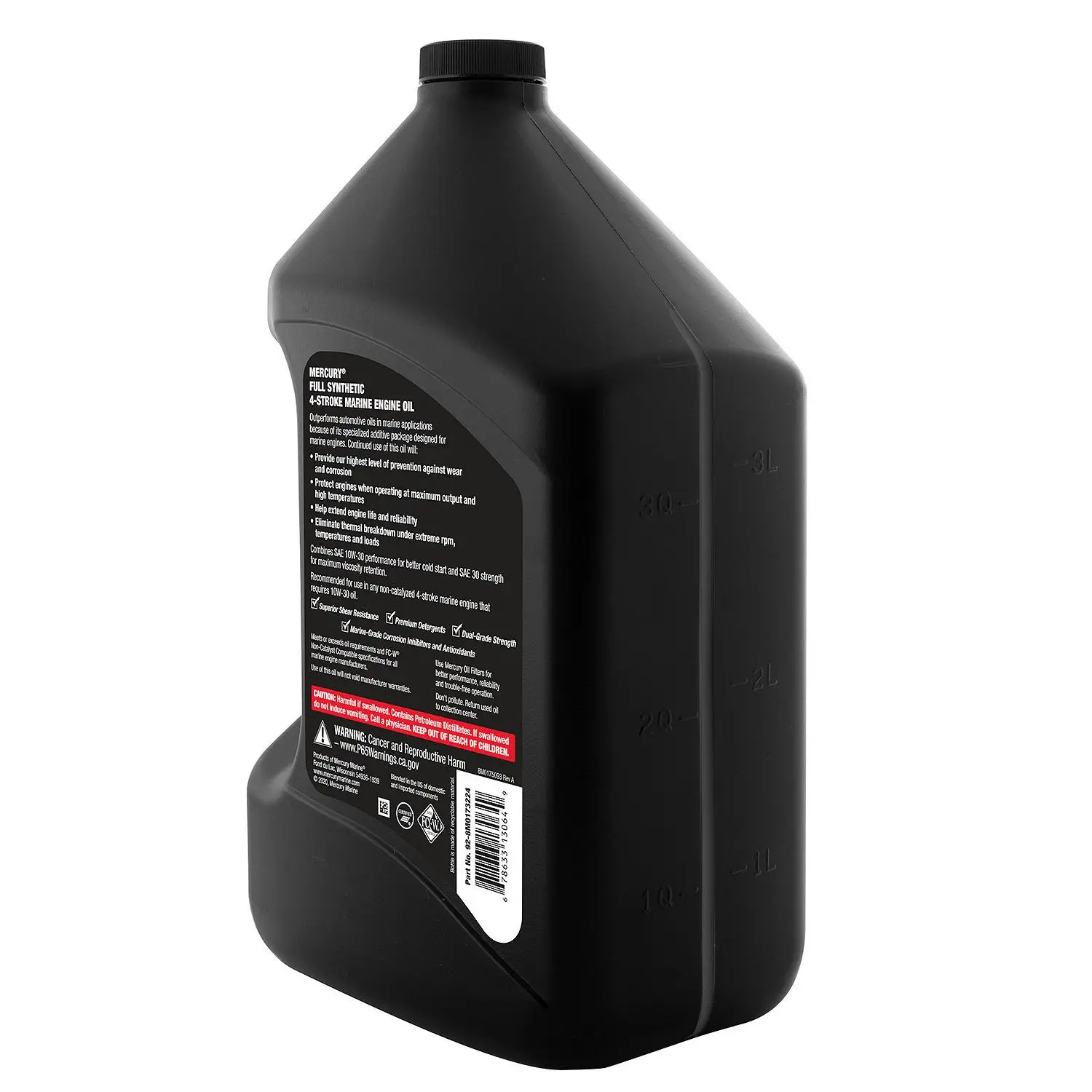 Mercury 8M0173224 SAE 10W-30 Full Synthetic 4-Stroke Marine Engine Oil - 1 Gallon - Image 4