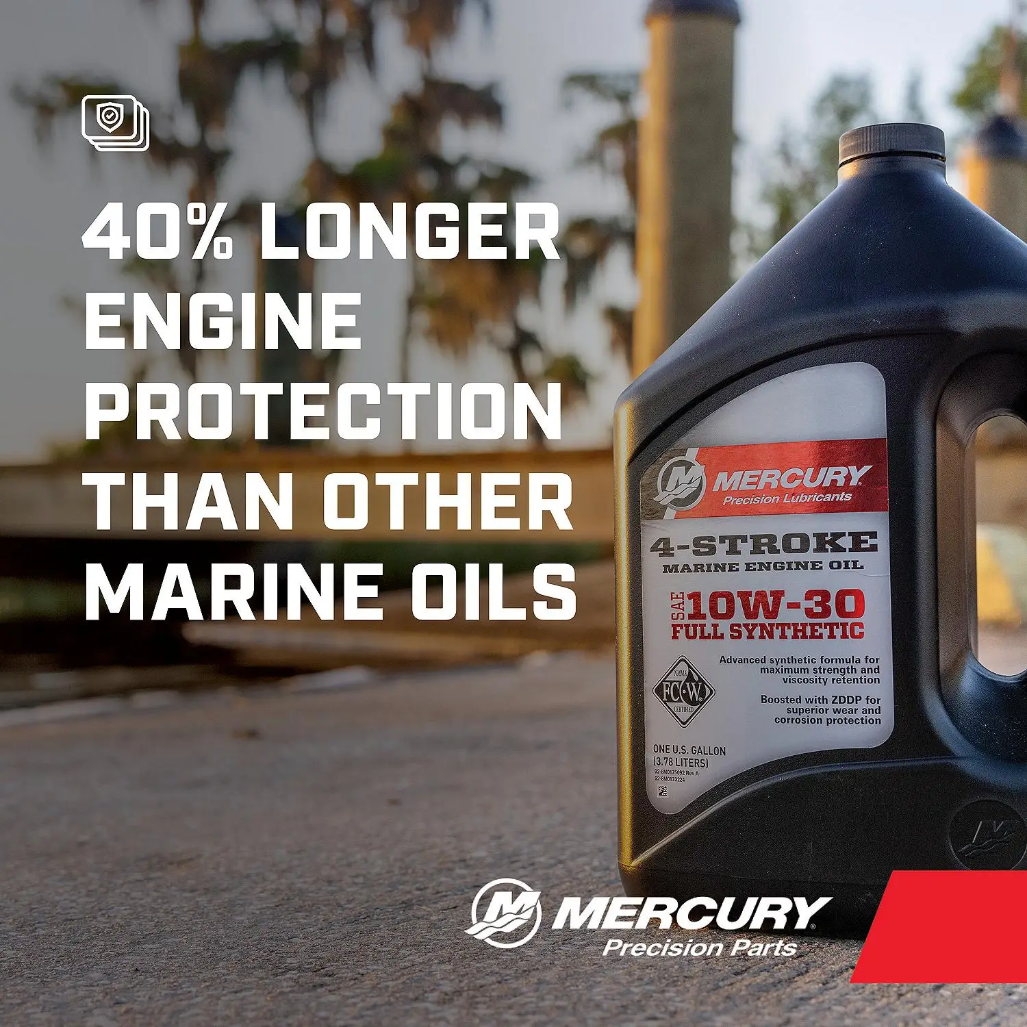 Mercury 8M0173224 SAE 10W-30 Full Synthetic 4-Stroke Marine Engine Oil - 1 Gallon - Image 6