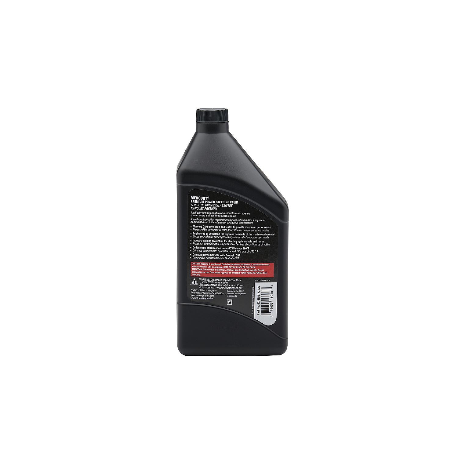 Mercury 8M0173227 Premium Power Steering Fluid – 1 Quart Bottle