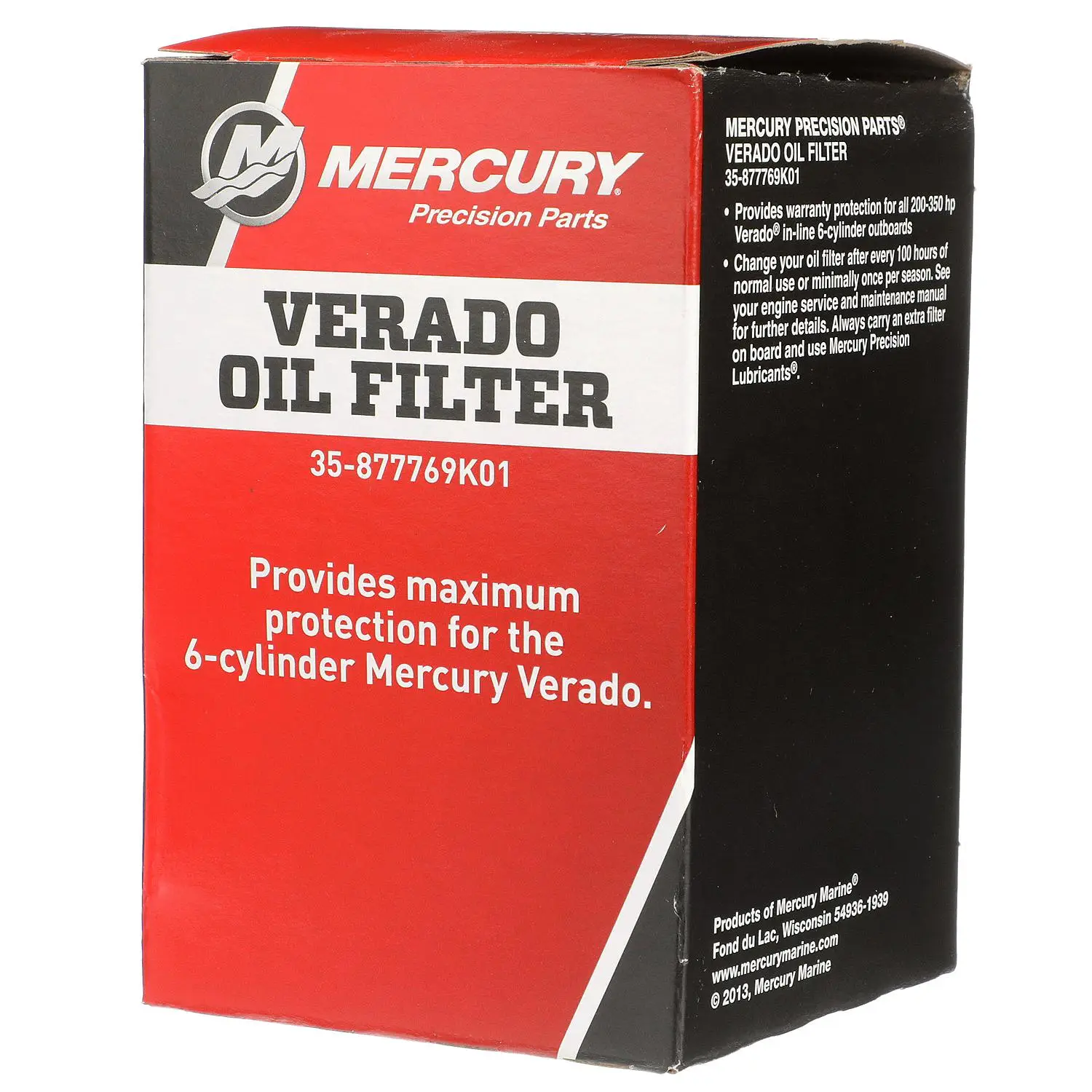 Mercury 4-Stroke Engine Oil Filter 877769K01 for Mercury L6 200-400hp Verado Outboards - Image 2