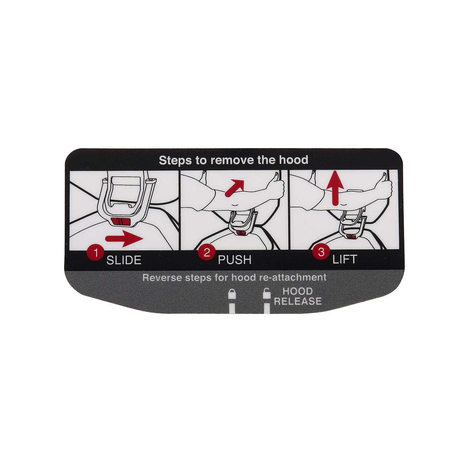 Mercury Hood Release Decal 8M0178097 for V12 Verado and SeaPro Outboards