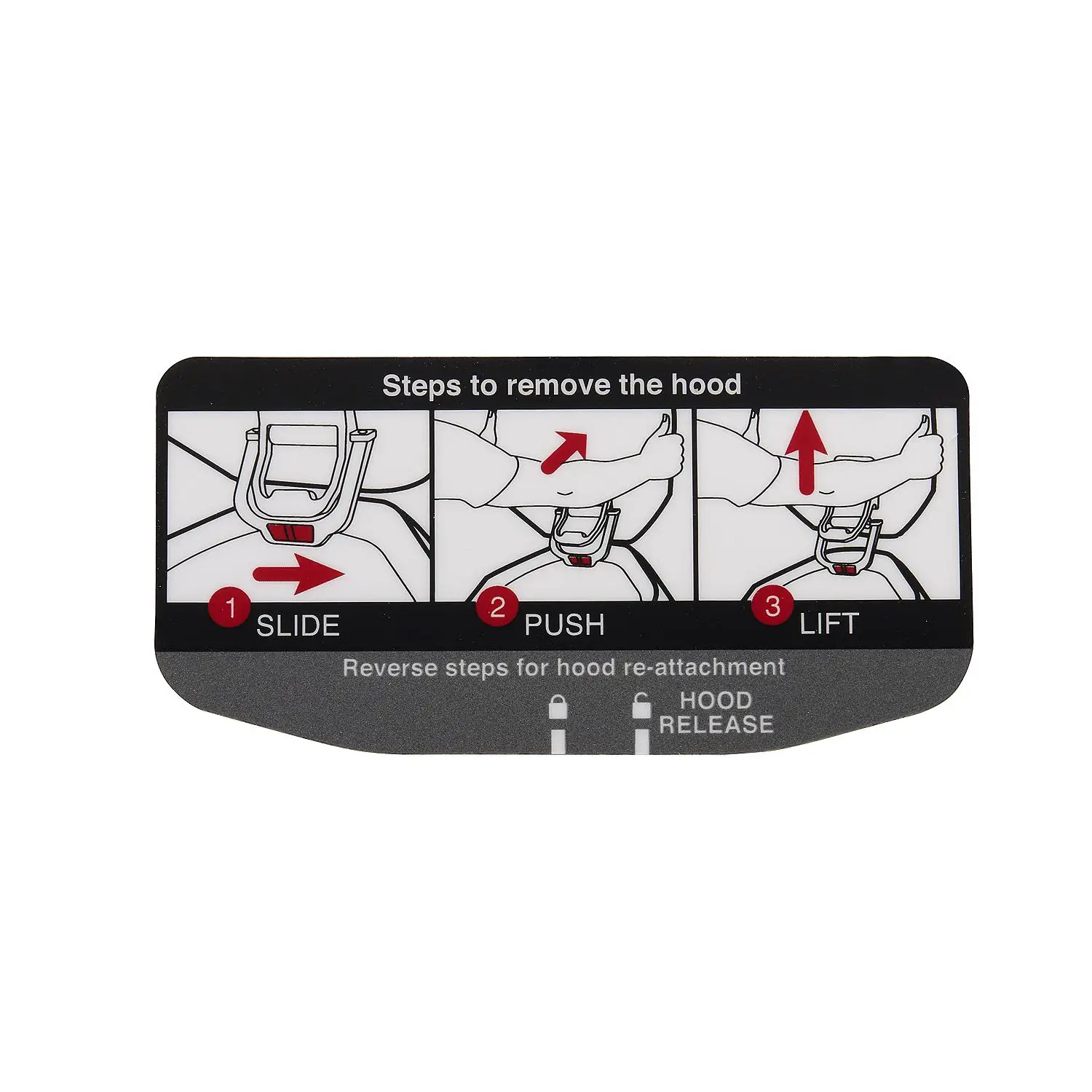 Mercury Hood Release Decal 8M0178097 for V12 Verado and SeaPro Outboards