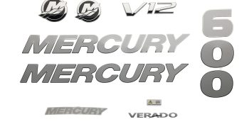 Mercury Decal Set 8M0178223 for 7.6L V12 600hp Verado Outboards