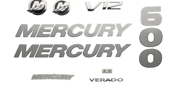 Mercury Decal Set 8M0178223 for 7.6L V12 600hp Verado Outboards