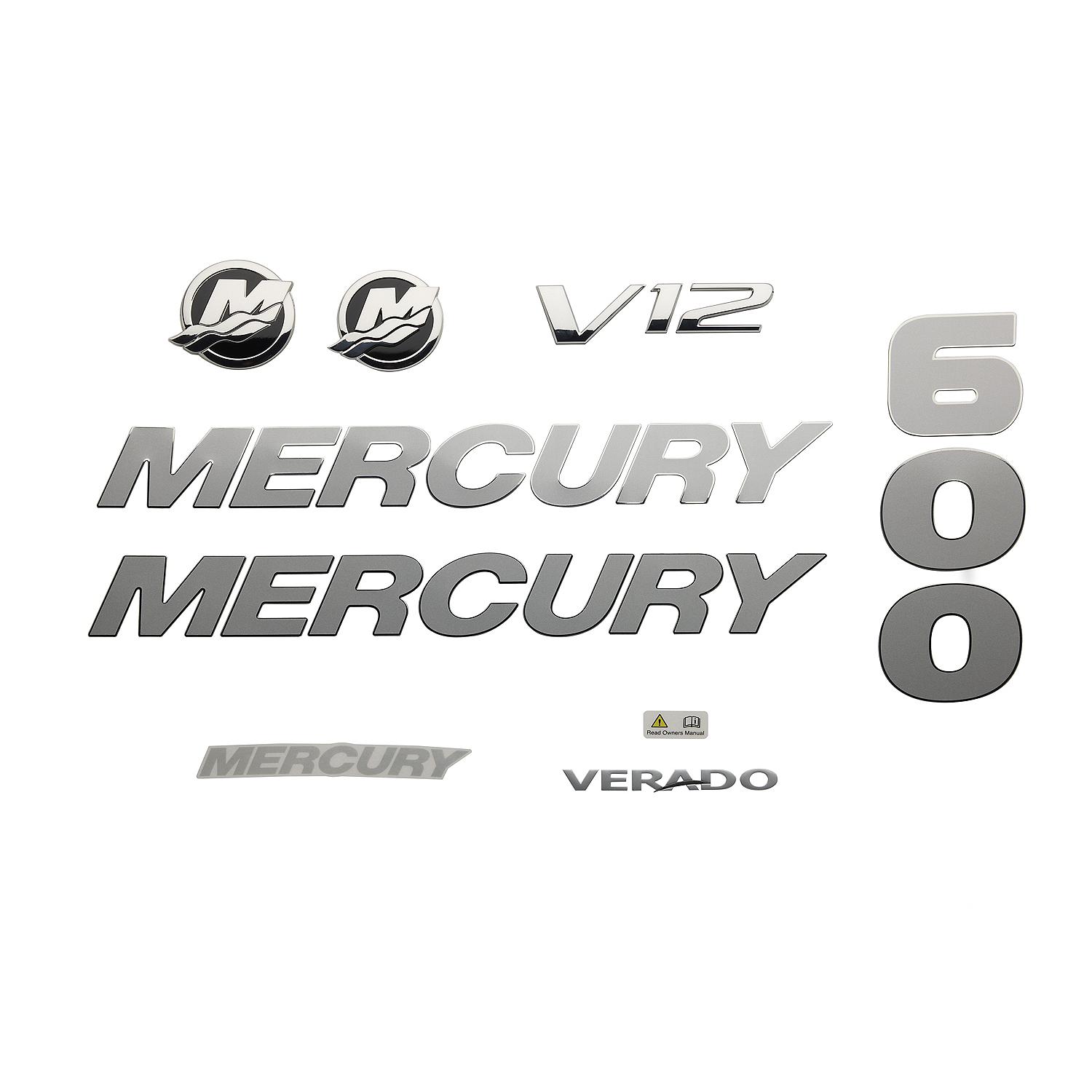 Mercury Decal Set 8M0178223 for 7.6L V12 600hp Verado Outboards