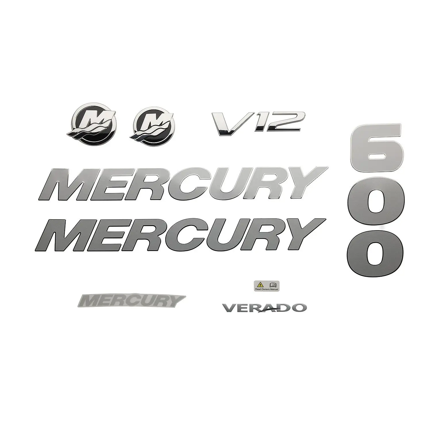 Mercury Decal Set 8M0178223 for 7.6L V12 600hp Verado Outboards