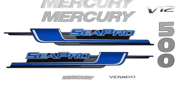 Mercury Decal Set 8M0178224 for 7.6L V12 500hp SeaPro Outboards