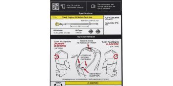 Mercury Maintenance and Cowl Removal Decal 8M0178225 for V12 Verado and SeaPro Outboards