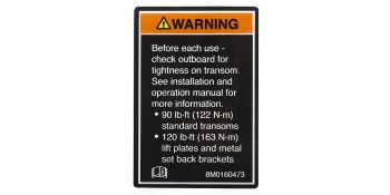 Mercury Transom Warning Decal 8M0179267 for V12 Outboards