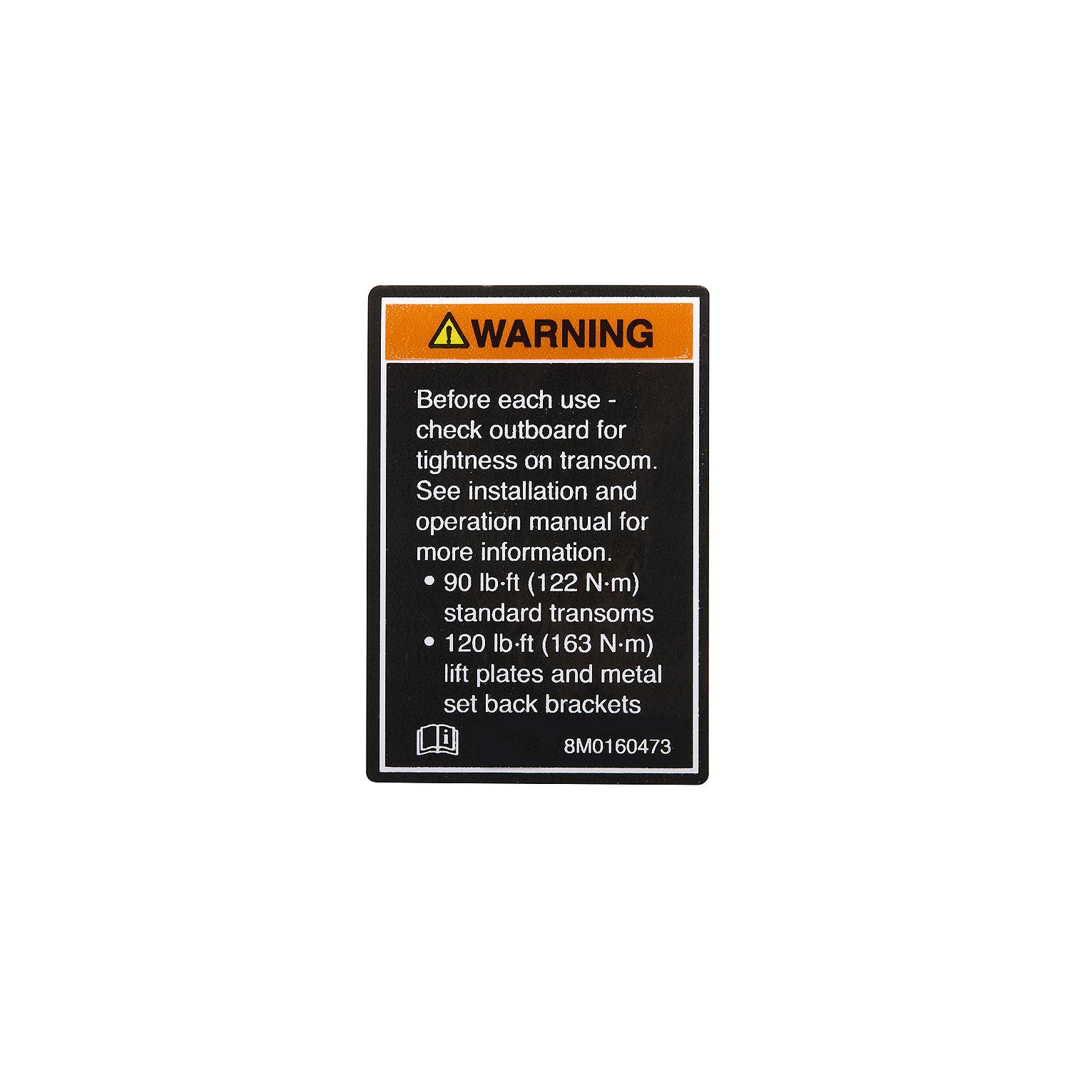 Mercury Transom Warning Decal 8M0179267 for V12 Outboards