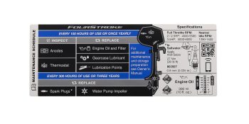 Mercury Maintenance Schedule Decal 8M0180062 for Mercury 2-3.5hp Carbureted Outboards