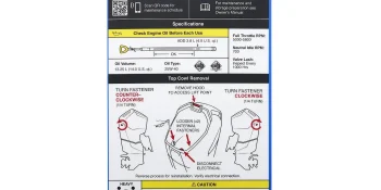 Mercury Maintenance and Cowl Removal Decal 8M0180175 for V12 Outboards