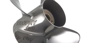 Mercury Trophy Sport 878614A46 4-Blade Stainless Steel Propeller, 10.625” Diameter x 13” Pitch, Right-Hand Rotation