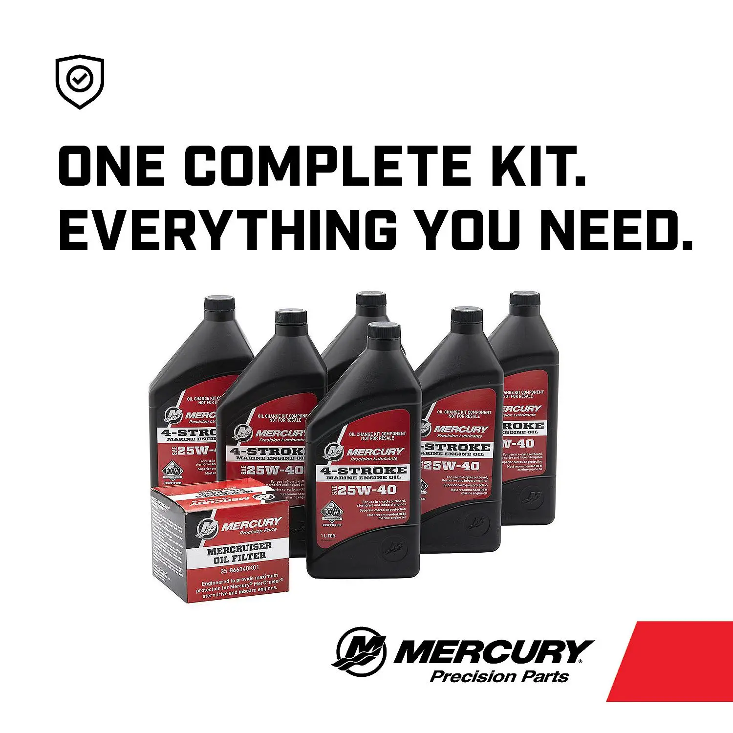 Mercury 8M0182227 Sterndrive Oil Change Kit for MerCruiser 4.3L V6 4-Stroke Engines (without remote oil filter kit)