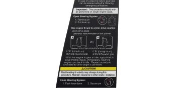 Mercury Steering Failure Decal 8M0185159 for V12 Outboards