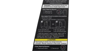 Mercury Steering Failure Decal 8M0185159 for V12 Outboards